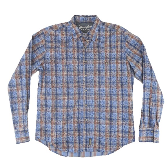 Wrangler Other - Wrangler Retro Premium Pearl Snap Western Shirt Mens Large Bandana Print